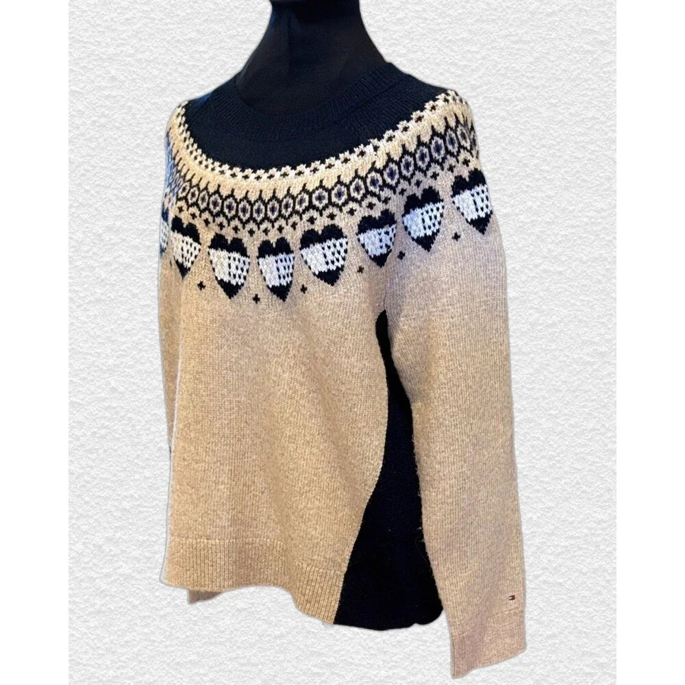 Tommy Hilfiger Sweater Fair Isle Women’s Size M Holiday Preppy Nordic